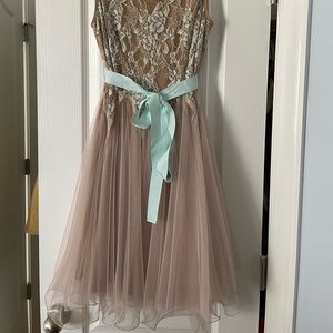 Ryu dress in blue and beige.  Beautiful and delicate!